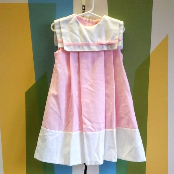 peaches w/ cream Other - Peaches W. Cream Vintage Pink & White Dress